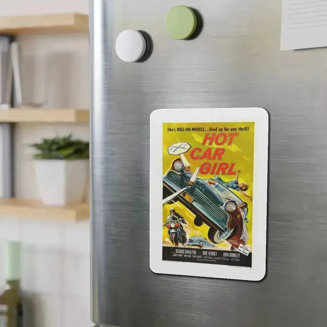 HOT CAR GIRL 1958 Movie Poster - Refrigerator Magnet - The Sticker Space