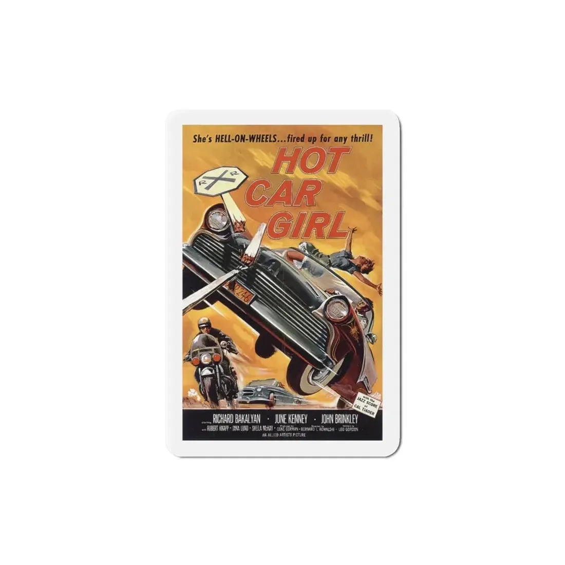 Hot Car Girl 1958 Movie Poster Refrigerator Magnet - The Sticker Space