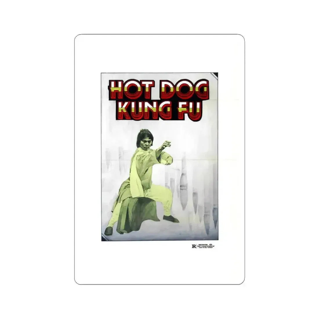 HOT DOG KUNG FU 1979 Movie Poster - STICKER Vinyl Kiss-Cut Decal 3 Inch White - The Sticker Space