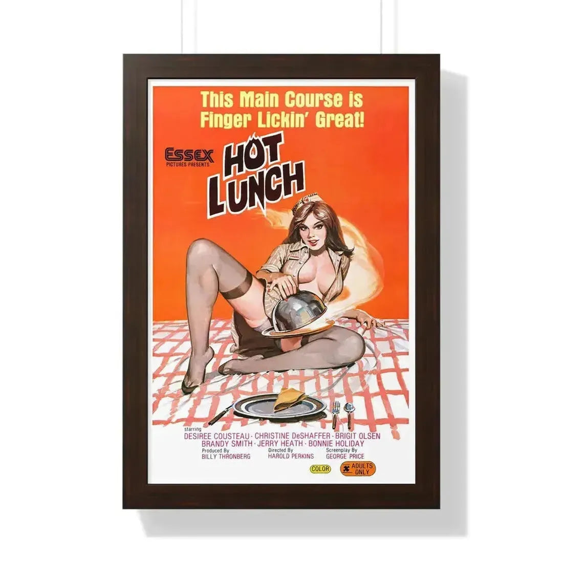 HOT LUNCH 1978 - Framed Movie Poster 16″ x 24″ Walnut - The Sticker Space