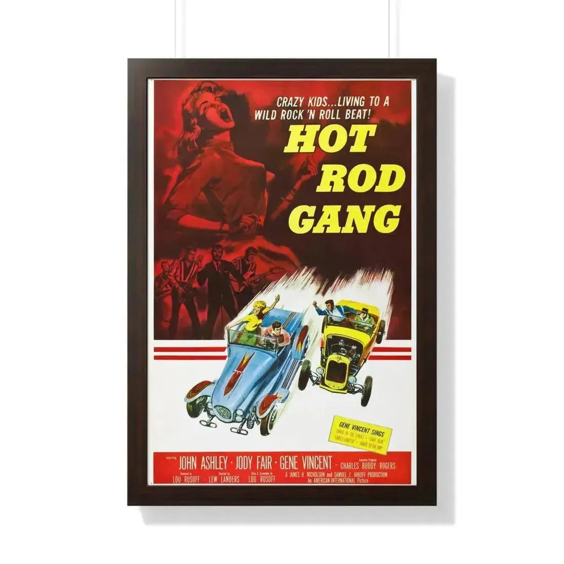 HOT ROD GANG 1958 - Framed Movie Poster 20" x 30" Walnut - The Sticker Space