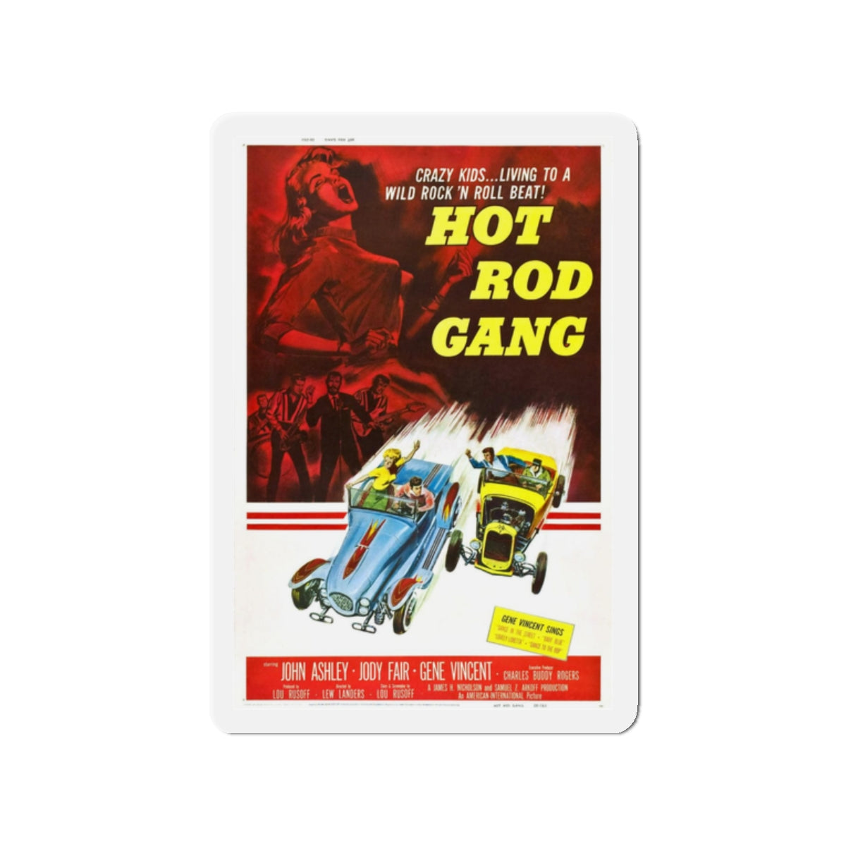 HOT ROD GANG 1958 Movie Poster - Refrigerator Magnet-2" x 2"-The Sticker Space