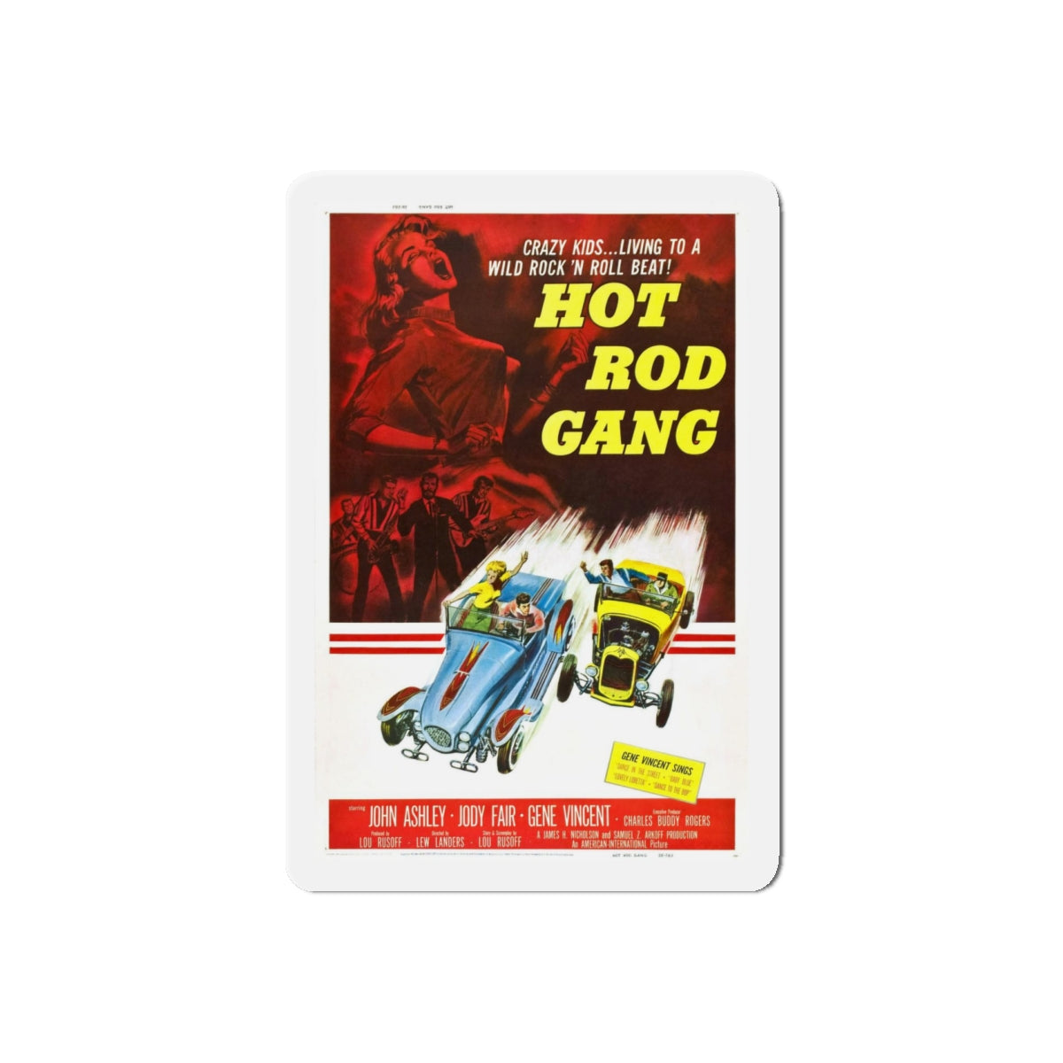 HOT ROD GANG 1958 Movie Poster - Refrigerator Magnet-5" x 5"-The Sticker Space