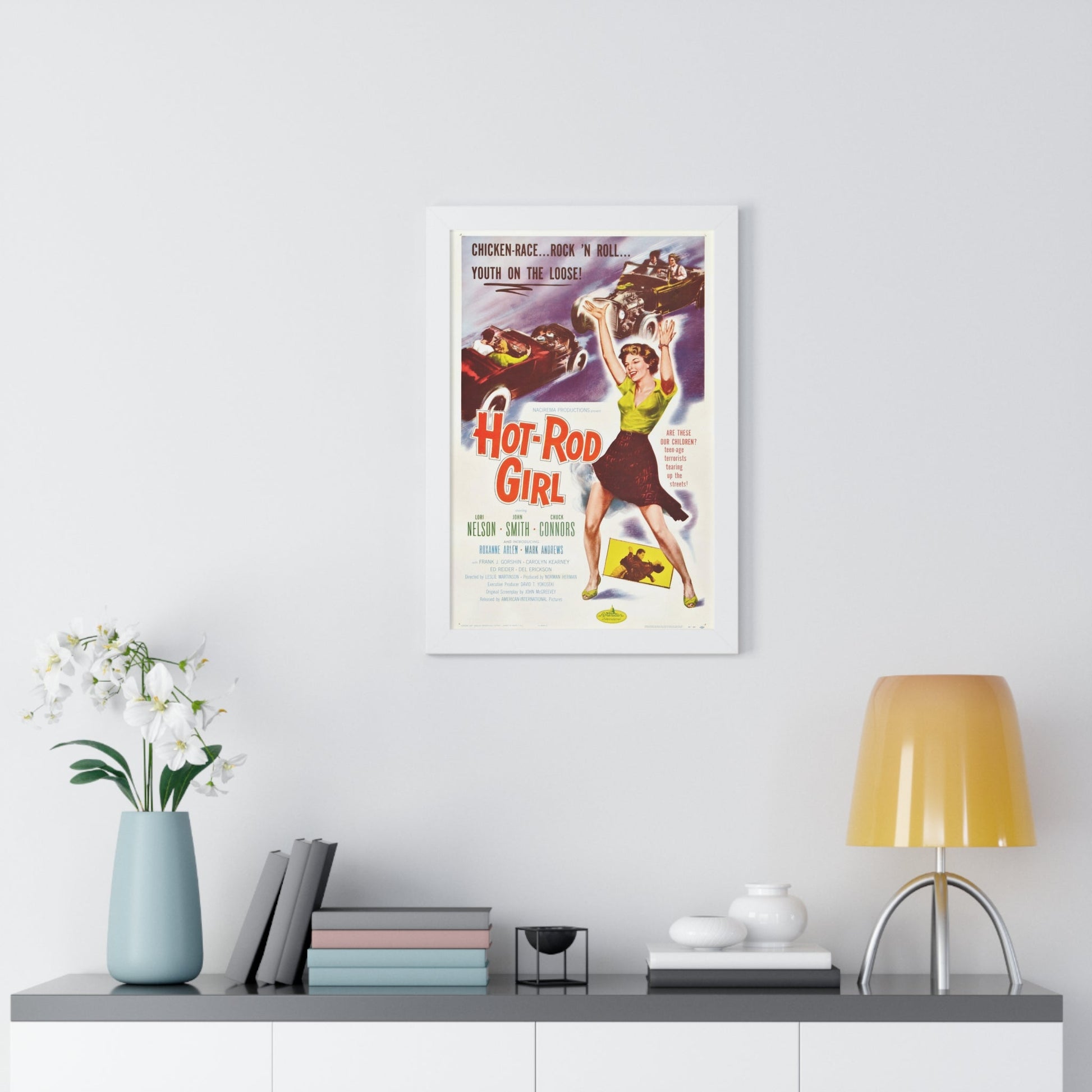 HOT ROD GIRL 1956 - Framed Movie Poster-The Sticker Space