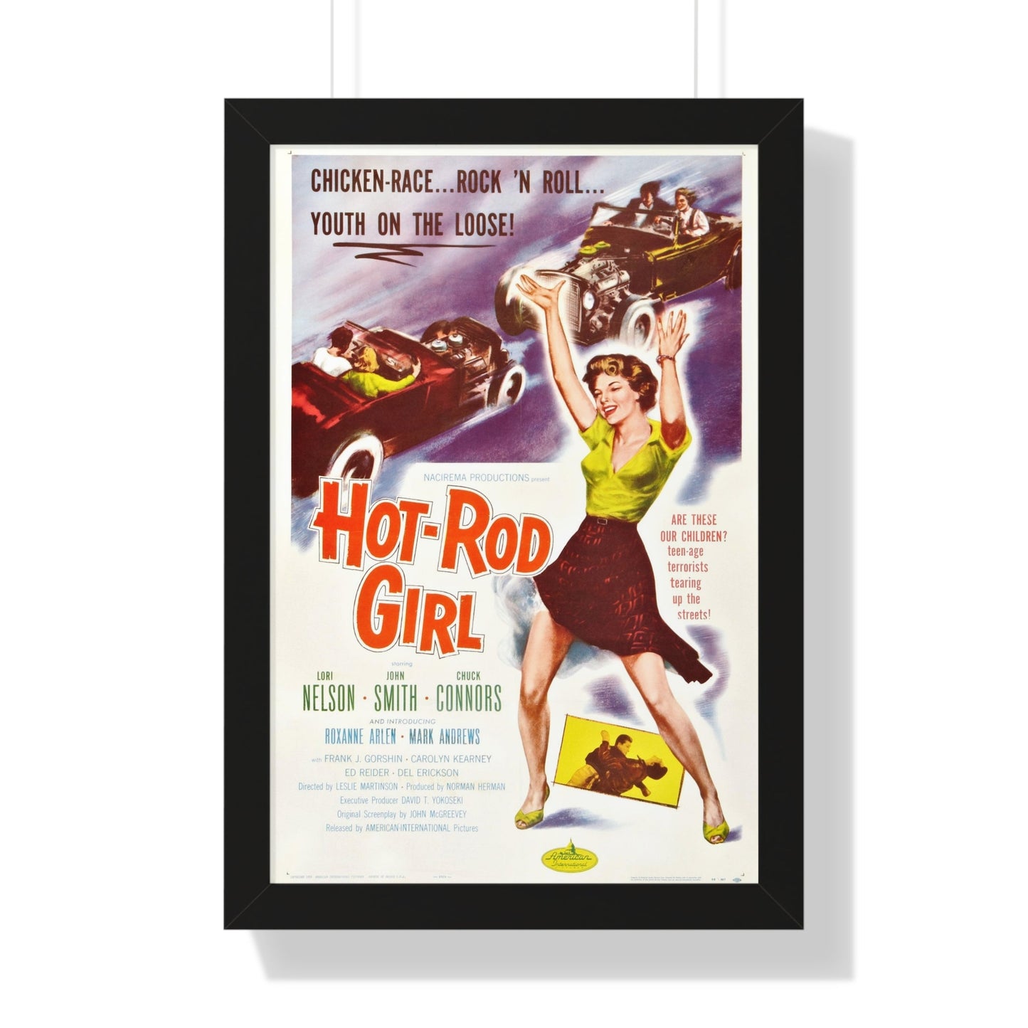 HOT ROD GIRL 1956 - Framed Movie Poster-16″ x 24″-The Sticker Space