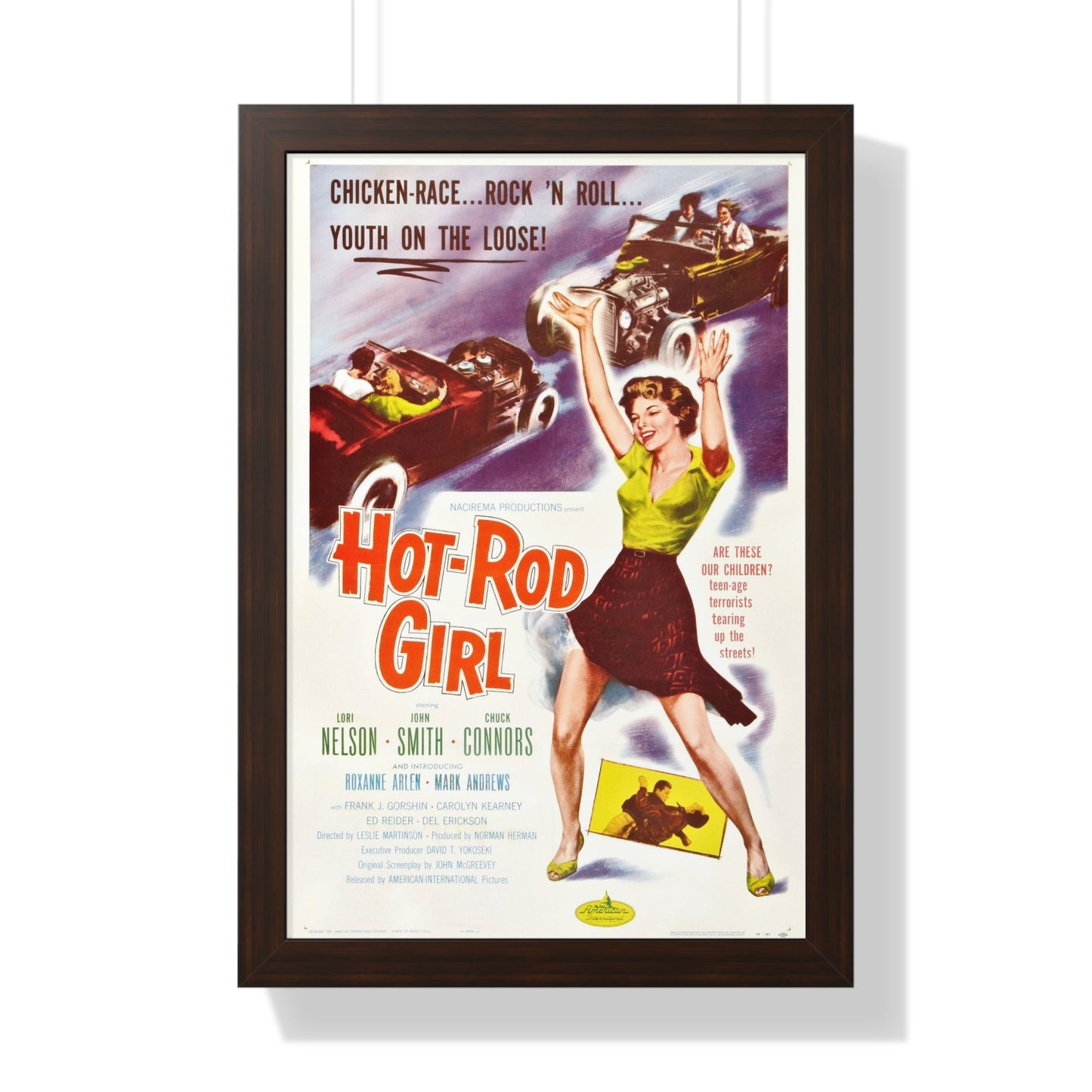 HOT ROD GIRL 1956 - Framed Movie Poster-16″ x 24″-The Sticker Space