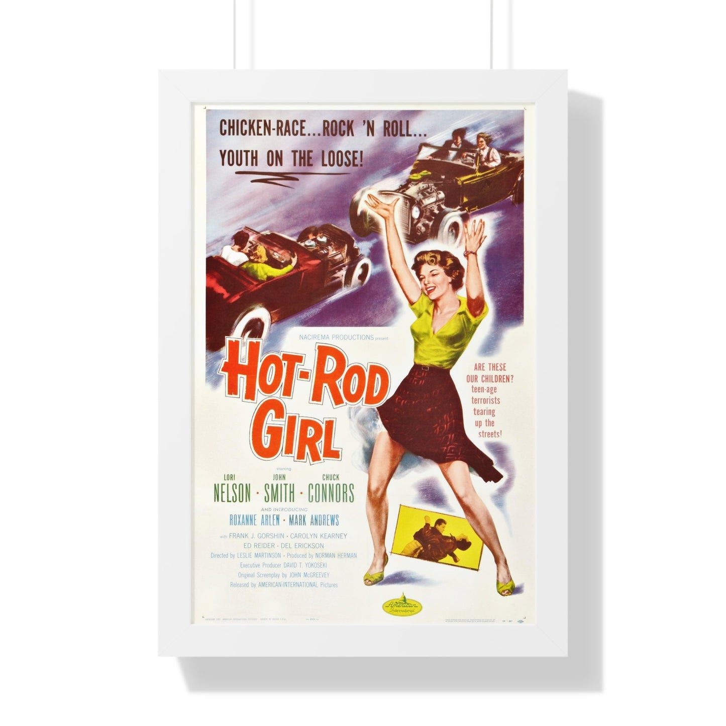 HOT ROD GIRL 1956 - Framed Movie Poster-16″ x 24″-The Sticker Space