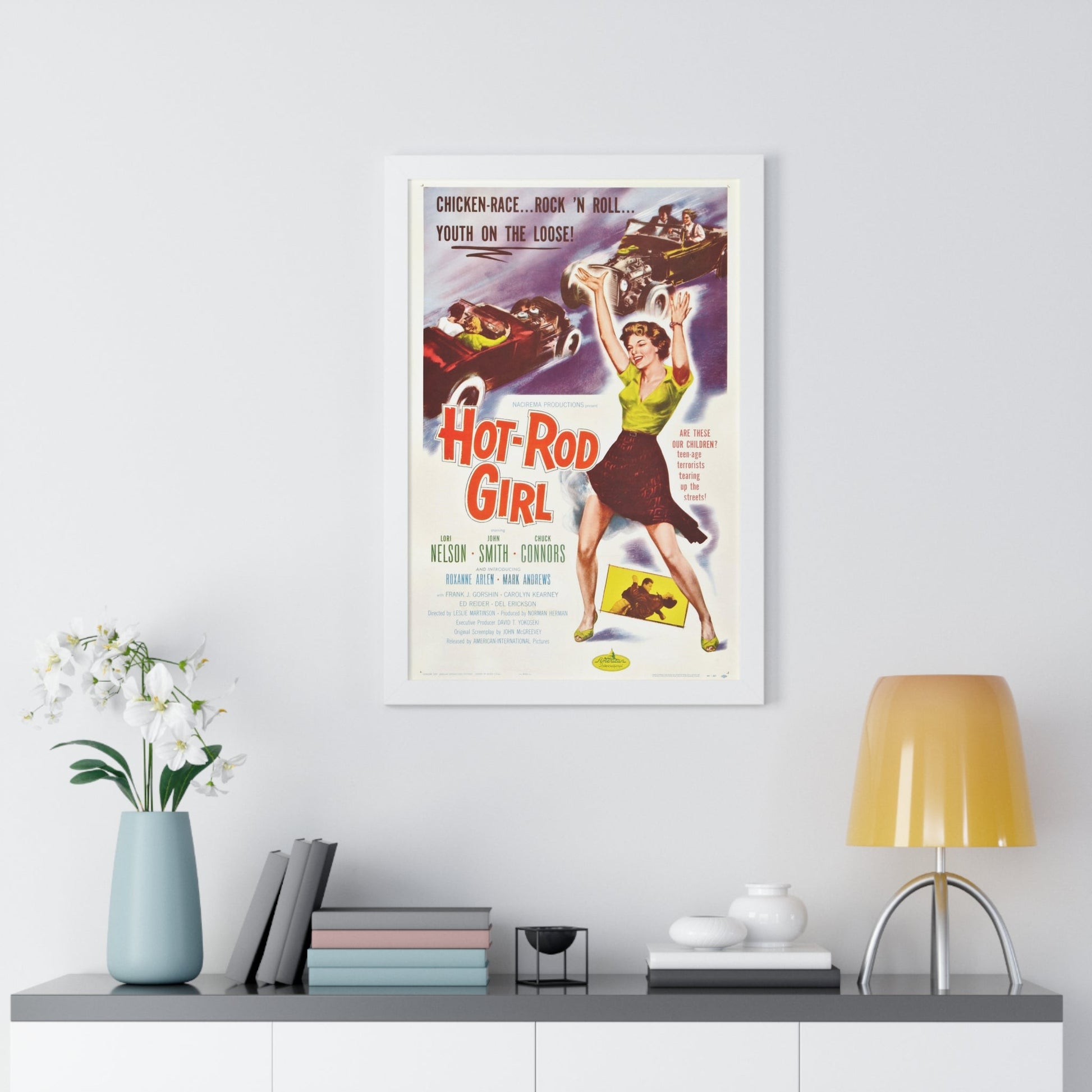 HOT ROD GIRL 1956 - Framed Movie Poster-The Sticker Space