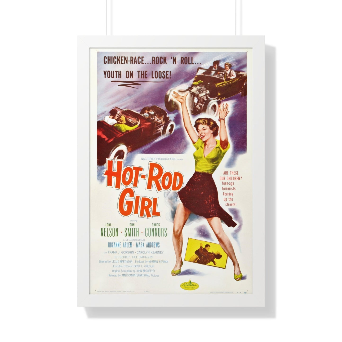 HOT ROD GIRL 1956 - Framed Movie Poster-20" x 30"-The Sticker Space