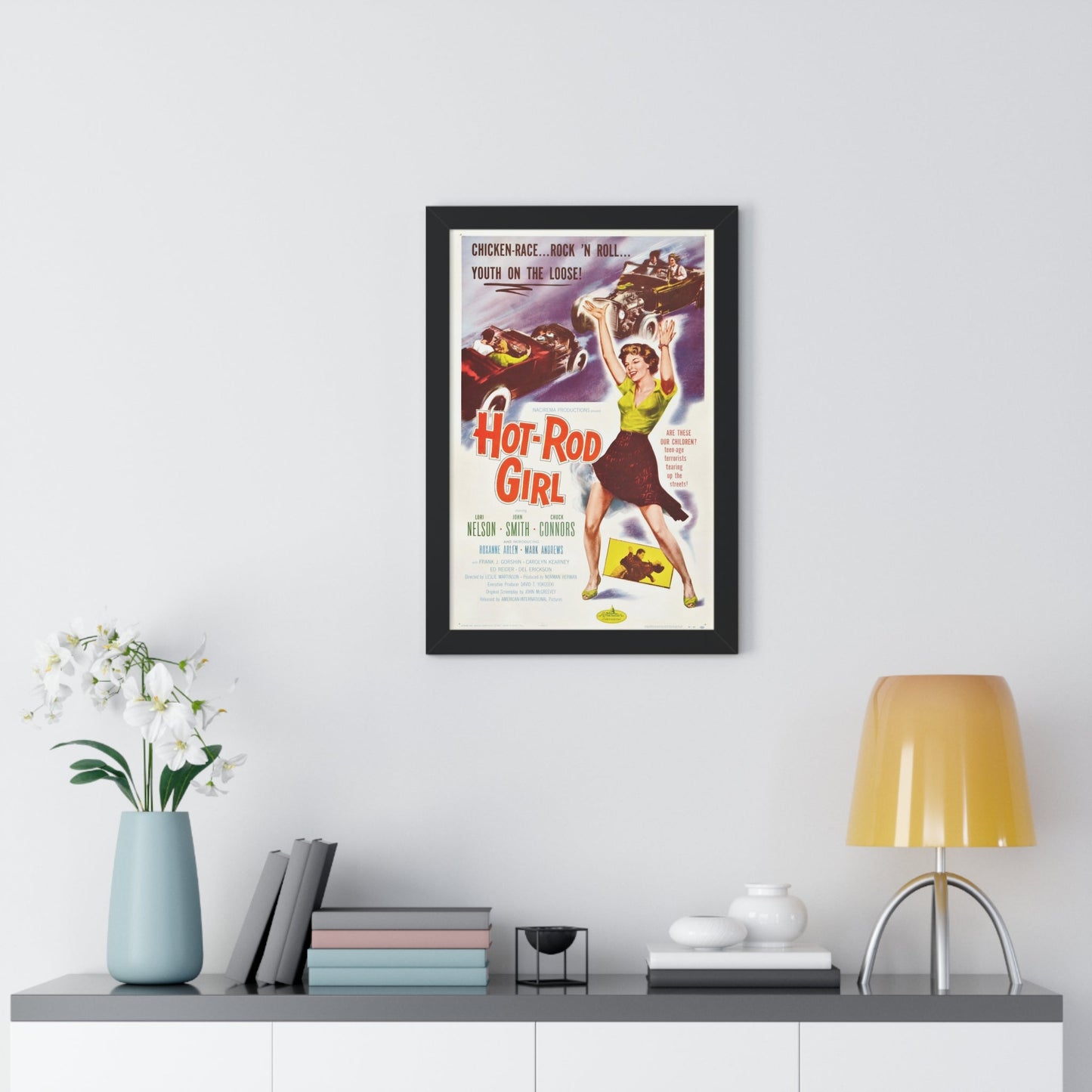 HOT ROD GIRL 1956 - Framed Movie Poster-The Sticker Space