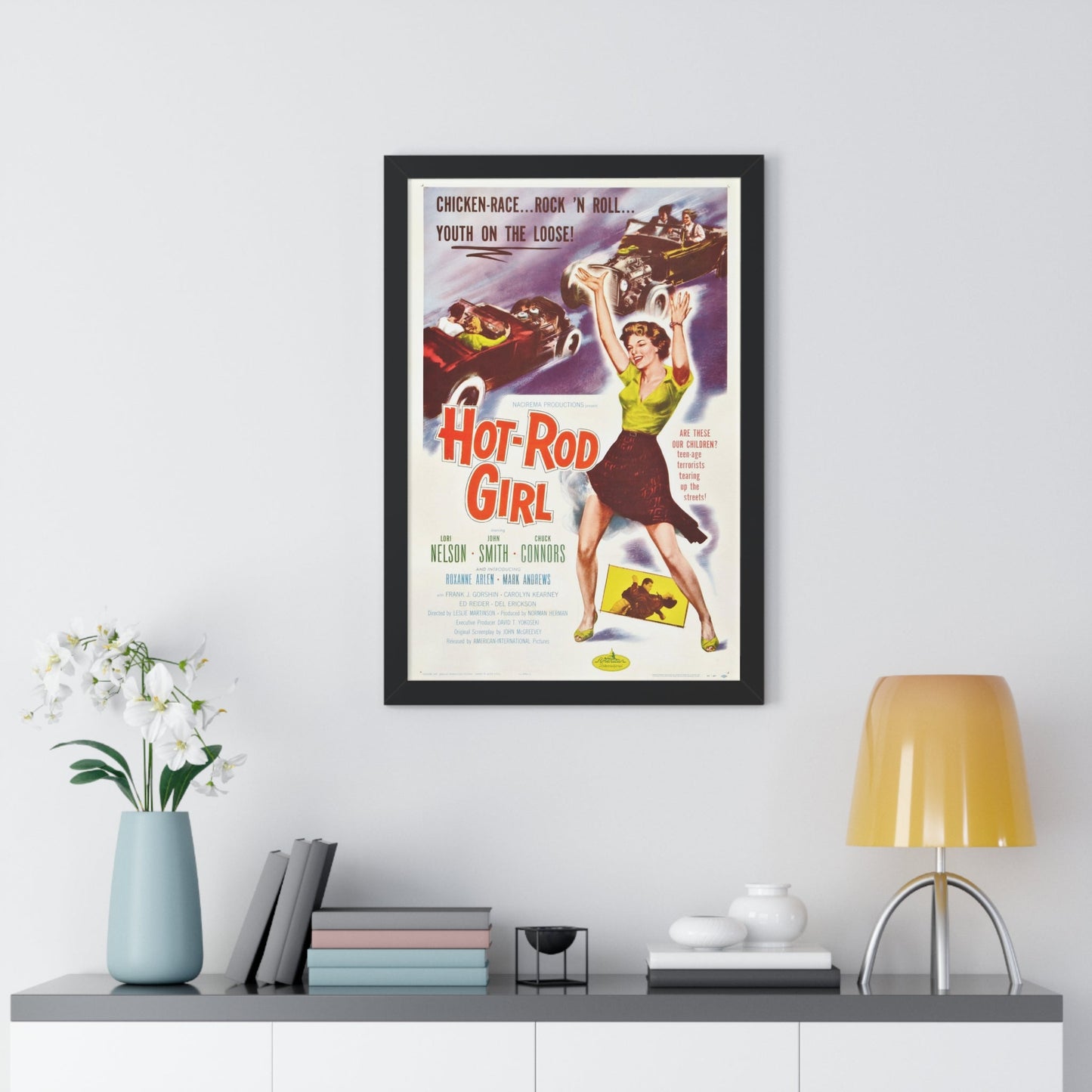 HOT ROD GIRL 1956 - Framed Movie Poster-The Sticker Space