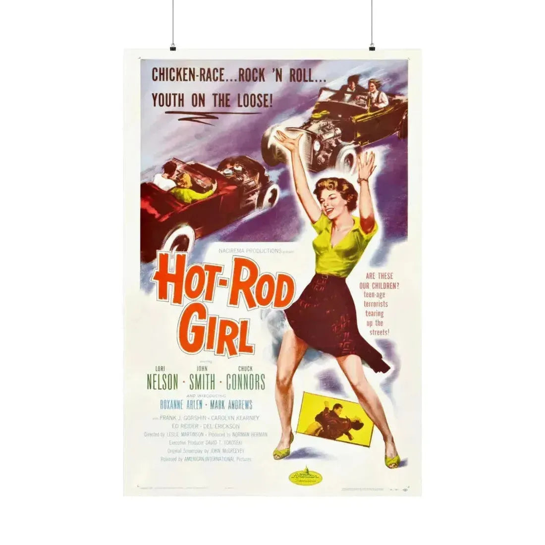 HOT ROD GIRL 1956 - Paper Movie Poster 36" x 54" Matte - The Sticker Space