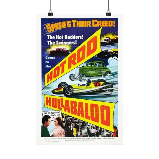 HOT ROD HULLABALOO 1966 - Paper Movie Poster 12″ x 18″ Matte - The Sticker Space
