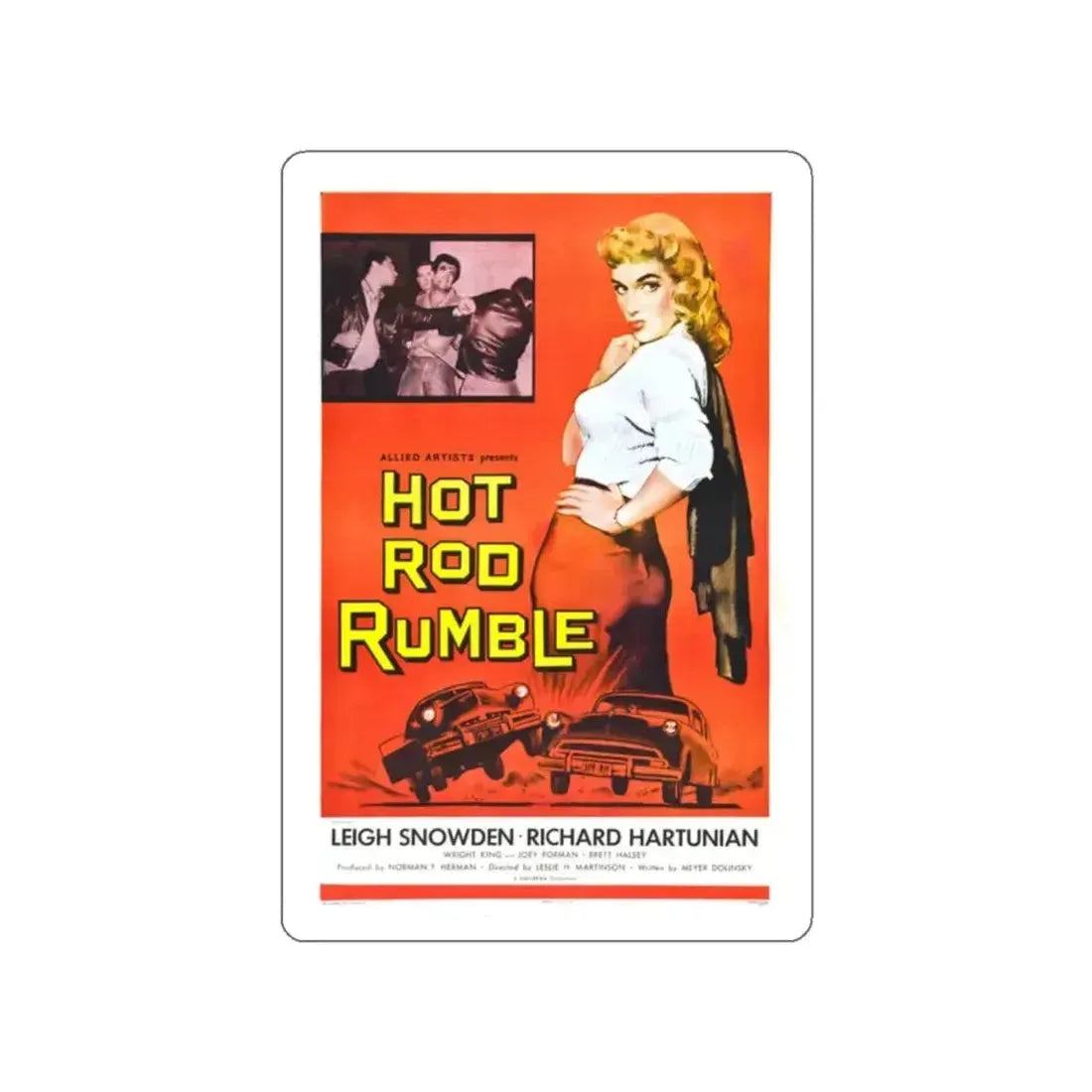 HOT ROD RUMBLE 1957 Movie Poster STICKER Vinyl Die-Cut Decal - The Sticker Space
