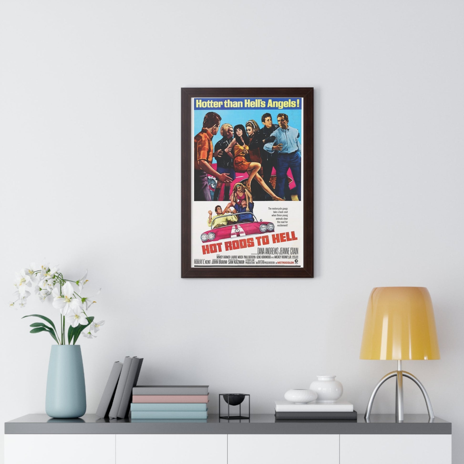 HOT RODS TO HELL 1966 - Framed Movie Poster-The Sticker Space