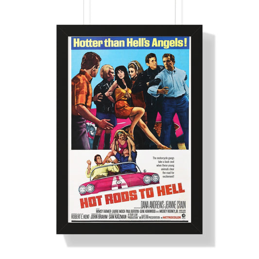 HOT RODS TO HELL 1966 - Framed Movie Poster-16″ x 24″-The Sticker Space