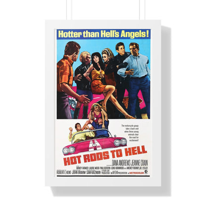 HOT RODS TO HELL 1966 - Framed Movie Poster-16″ x 24″-The Sticker Space