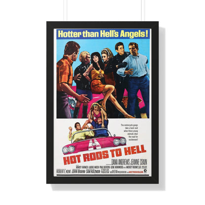 HOT RODS TO HELL 1966 - Framed Movie Poster-20" x 30"-The Sticker Space