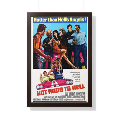 HOT RODS TO HELL 1966 - Framed Movie Poster-20" x 30"-The Sticker Space