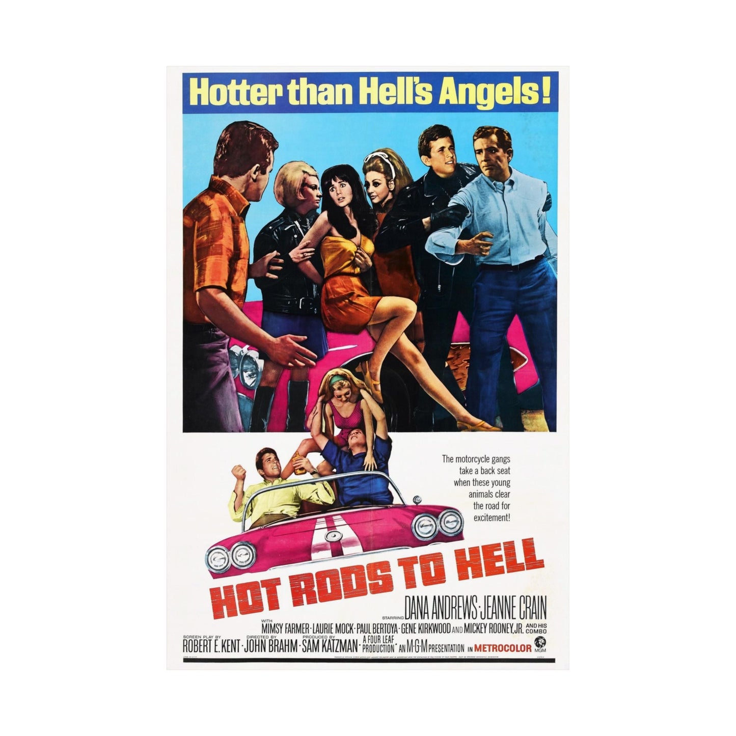 HOT RODS TO HELL 1966 - Paper Movie Poster-The Sticker Space