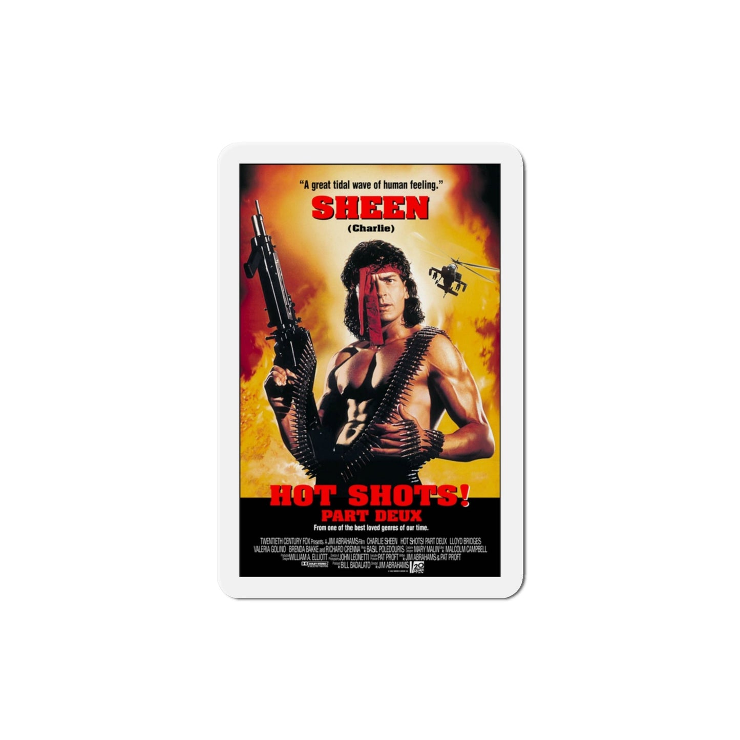 Hot Shots Part Deux 1993 Movie Poster Die-Cut Magnet-4" x 4"-The Sticker Space