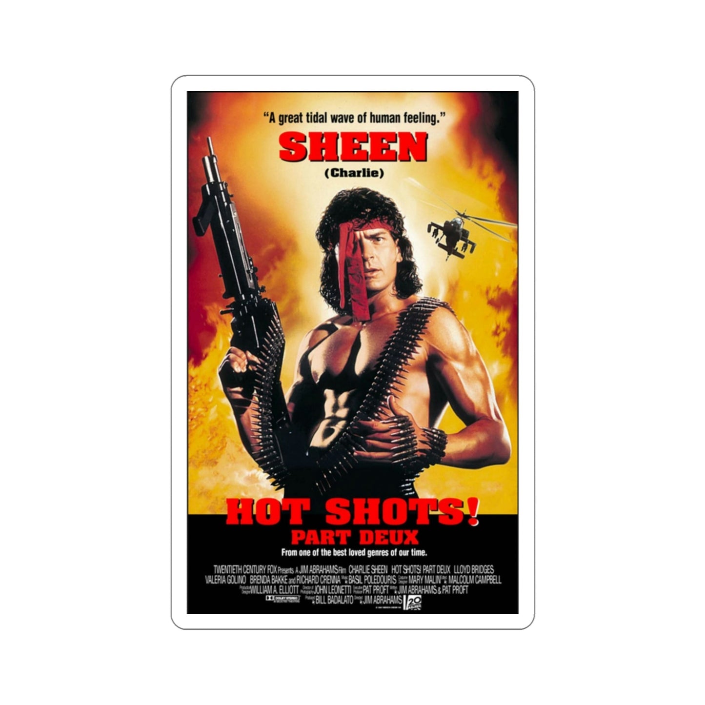 Hot Shots Part Deux 1993 Movie Poster STICKER Vinyl Die-Cut Decal-3 Inch-The Sticker Space