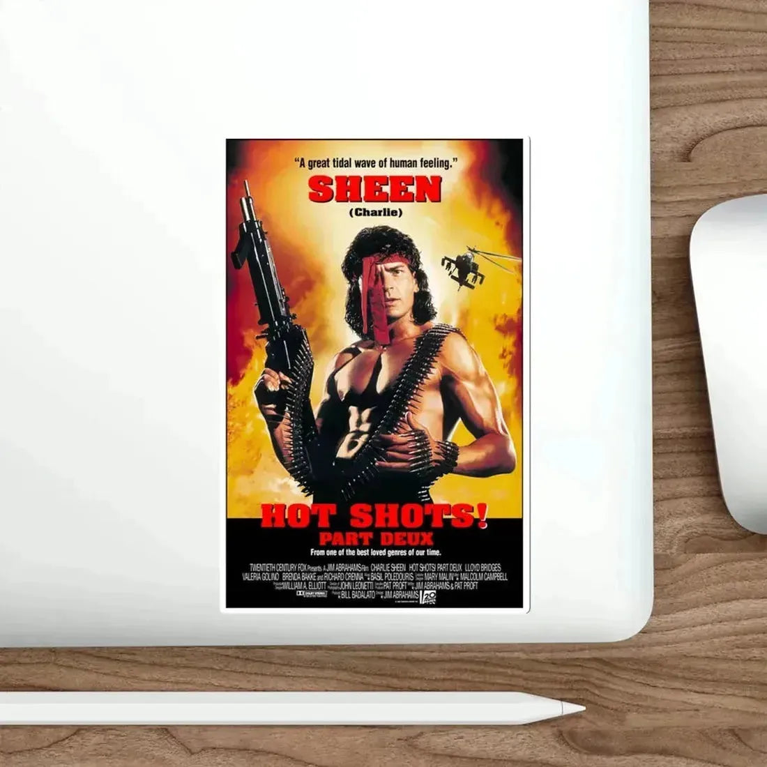Hot Shots Part Deux 1993 Movie Poster STICKER Vinyl Die-Cut Decal - The Sticker Space