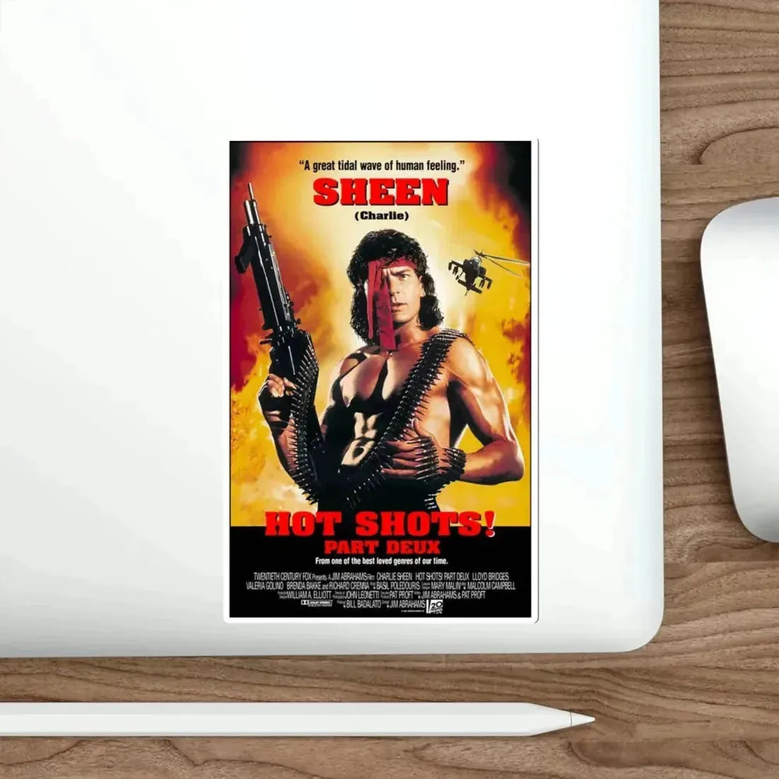 Hot Shots Part Deux 1993 Movie Poster STICKER Vinyl Die-Cut Decal - The Sticker Space