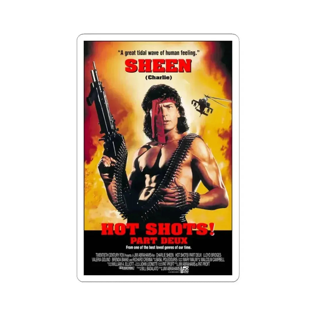 Hot Shots Part Deux 1993 Movie Poster - STICKER Vinyl Kiss-Cut Decal 6 Inch White - The Sticker Space