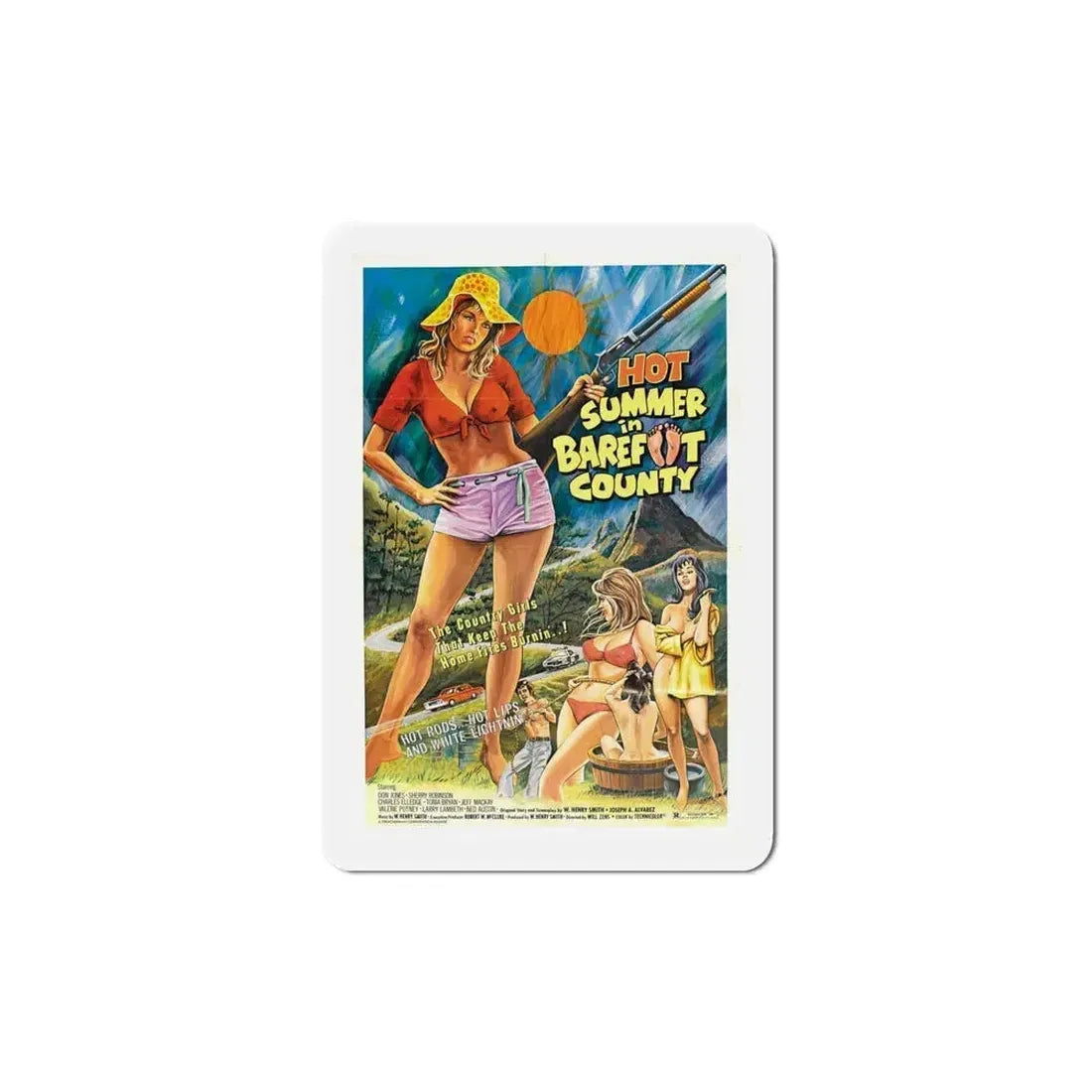 Hot Summer in Barefoot County 1974 Movie Poster Refrigerator Magnet 5 Inch - The Sticker Space