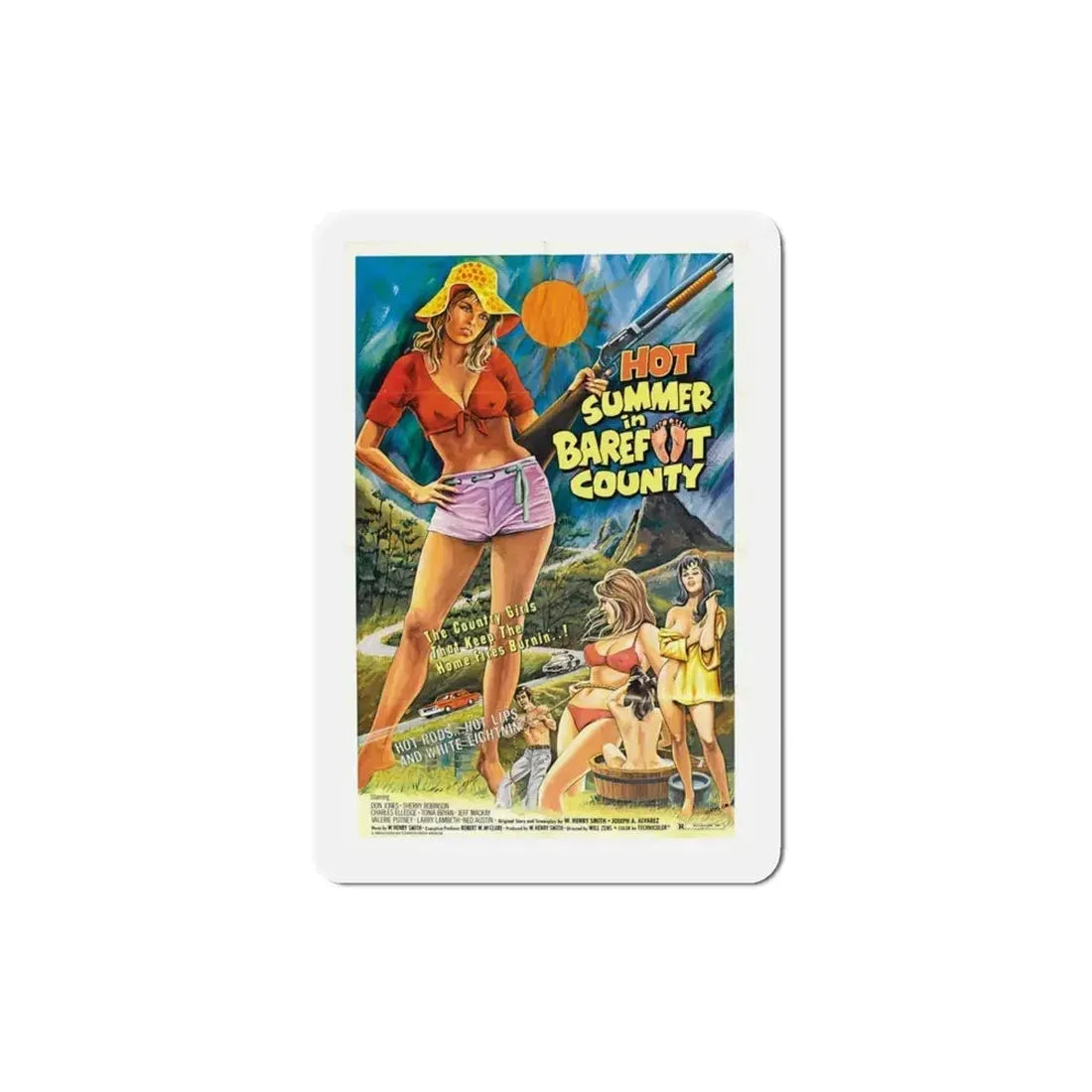 Hot Summer in Barefoot County 1974 Movie Poster Refrigerator Magnet - The Sticker Space