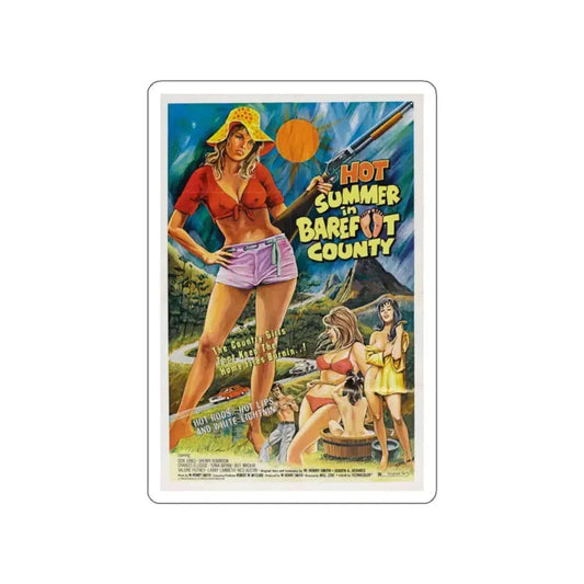 HOT SUMMER IN BAREFOOT COUNTY 1974 Movie Poster STICKER Vinyl Die-Cut Decal 2 Inch - The Sticker Space