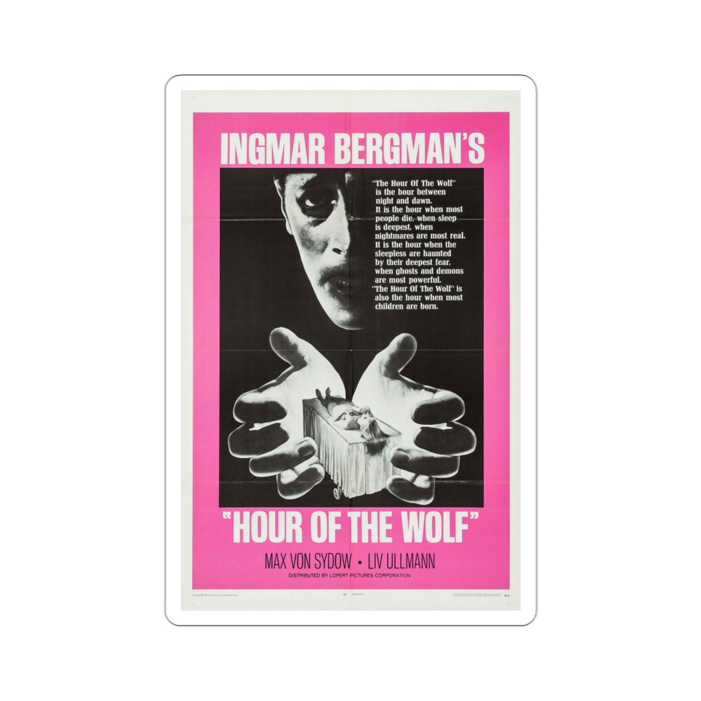 Hour of the Wolf 1968 Movie Poster STICKER Vinyl Die-Cut Decal-3 Inch-The Sticker Space