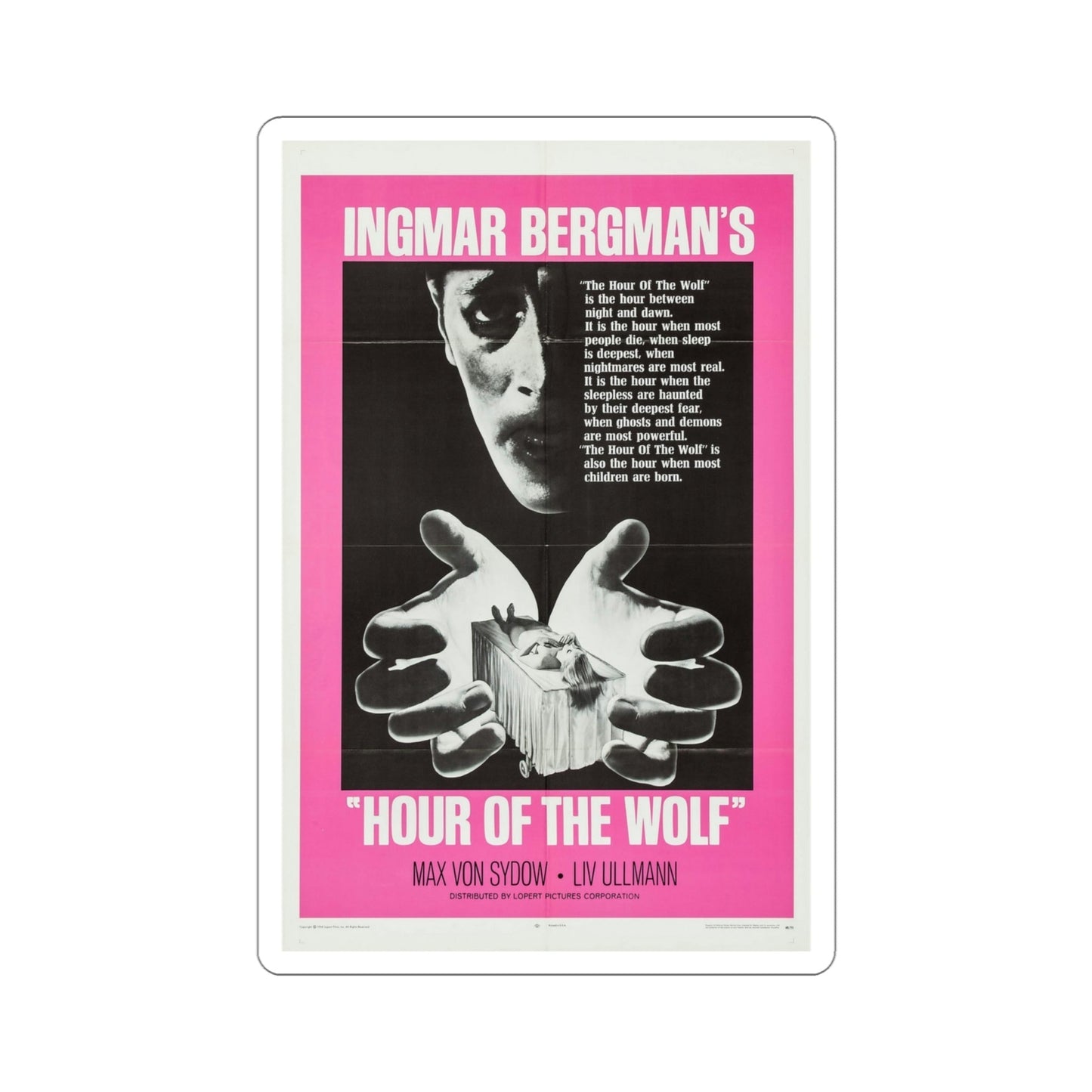 Hour of the Wolf 1968 Movie Poster STICKER Vinyl Die-Cut Decal-4 Inch-The Sticker Space