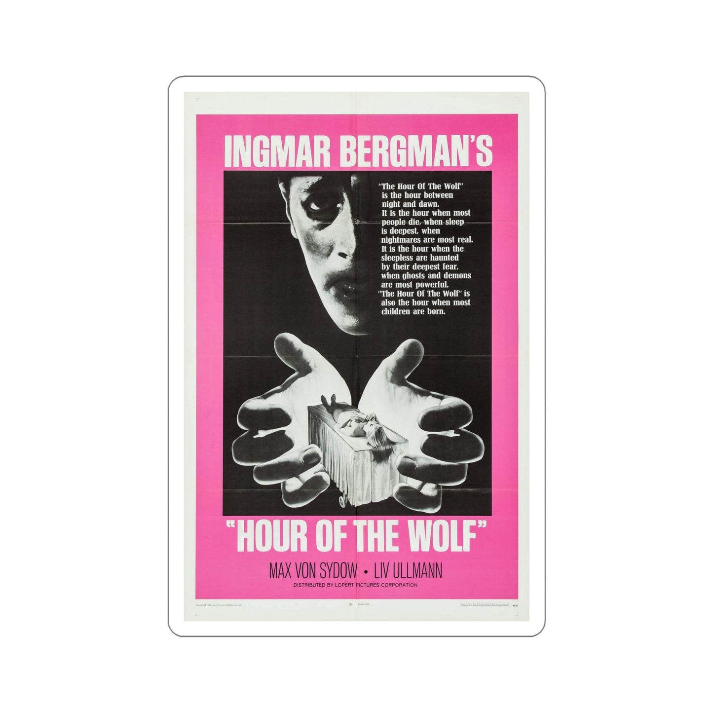 Hour of the Wolf 1968 Movie Poster STICKER Vinyl Die-Cut Decal-6 Inch-The Sticker Space