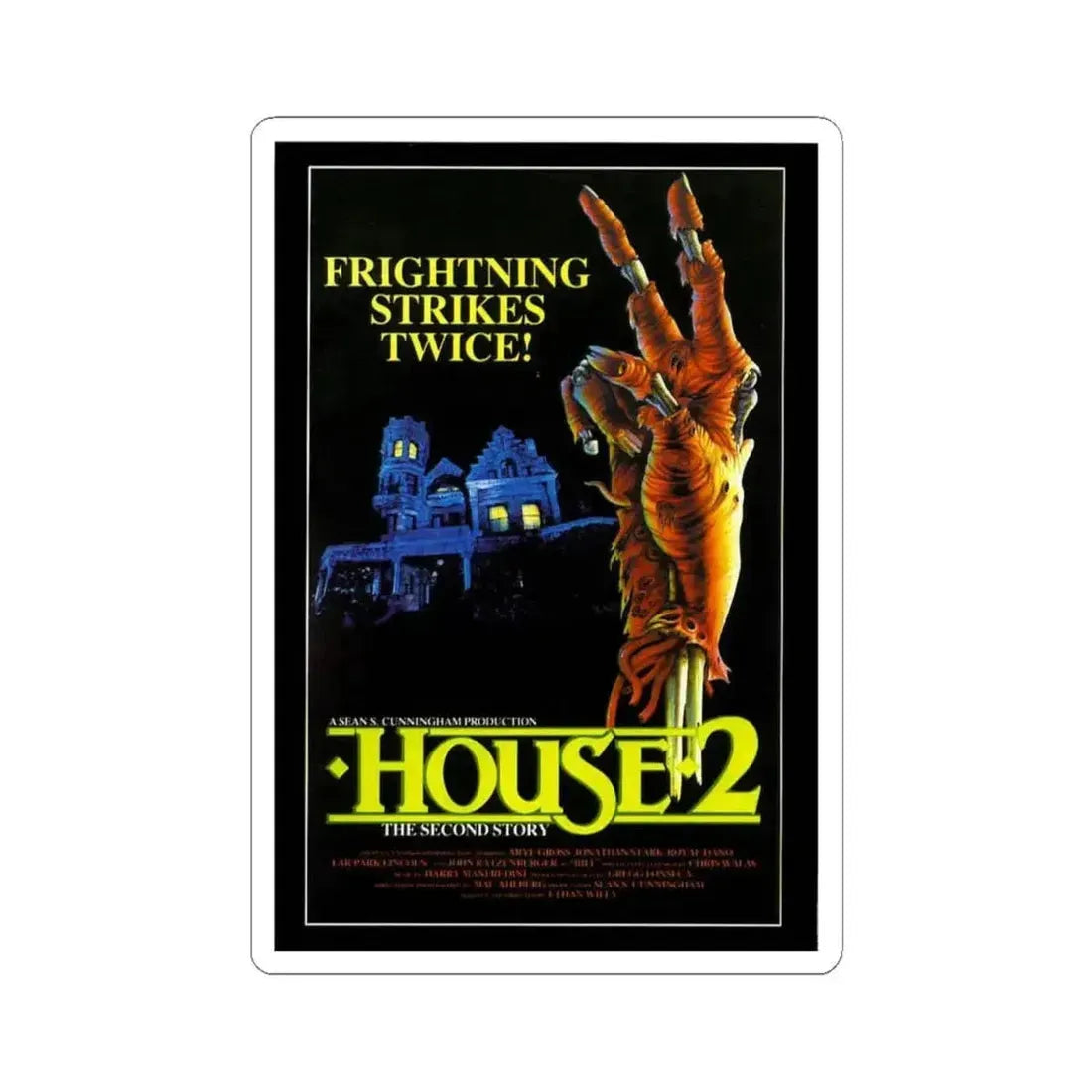 HOUSE 2 1987 Movie Poster - STICKER Vinyl Kiss-Cut Decal 6 Inch White - The Sticker Space