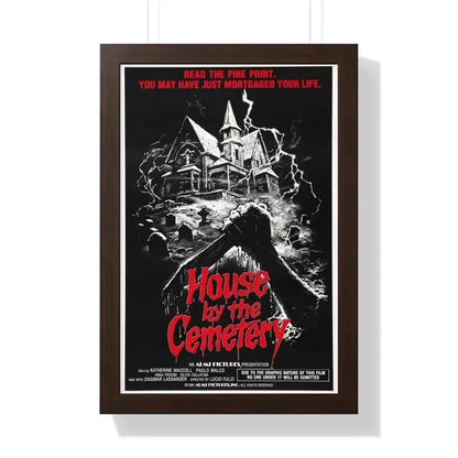 HOUSE BY THE CEMETERY 1981 - Framed Movie Poster 16″ x 24″ Walnut - The Sticker Space