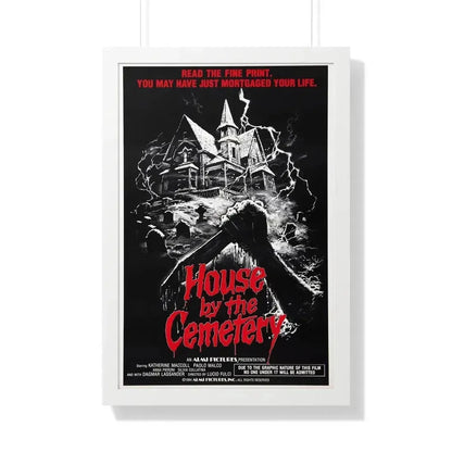 HOUSE BY THE CEMETERY 1981 - Framed Movie Poster 20" x 30" White - The Sticker Space