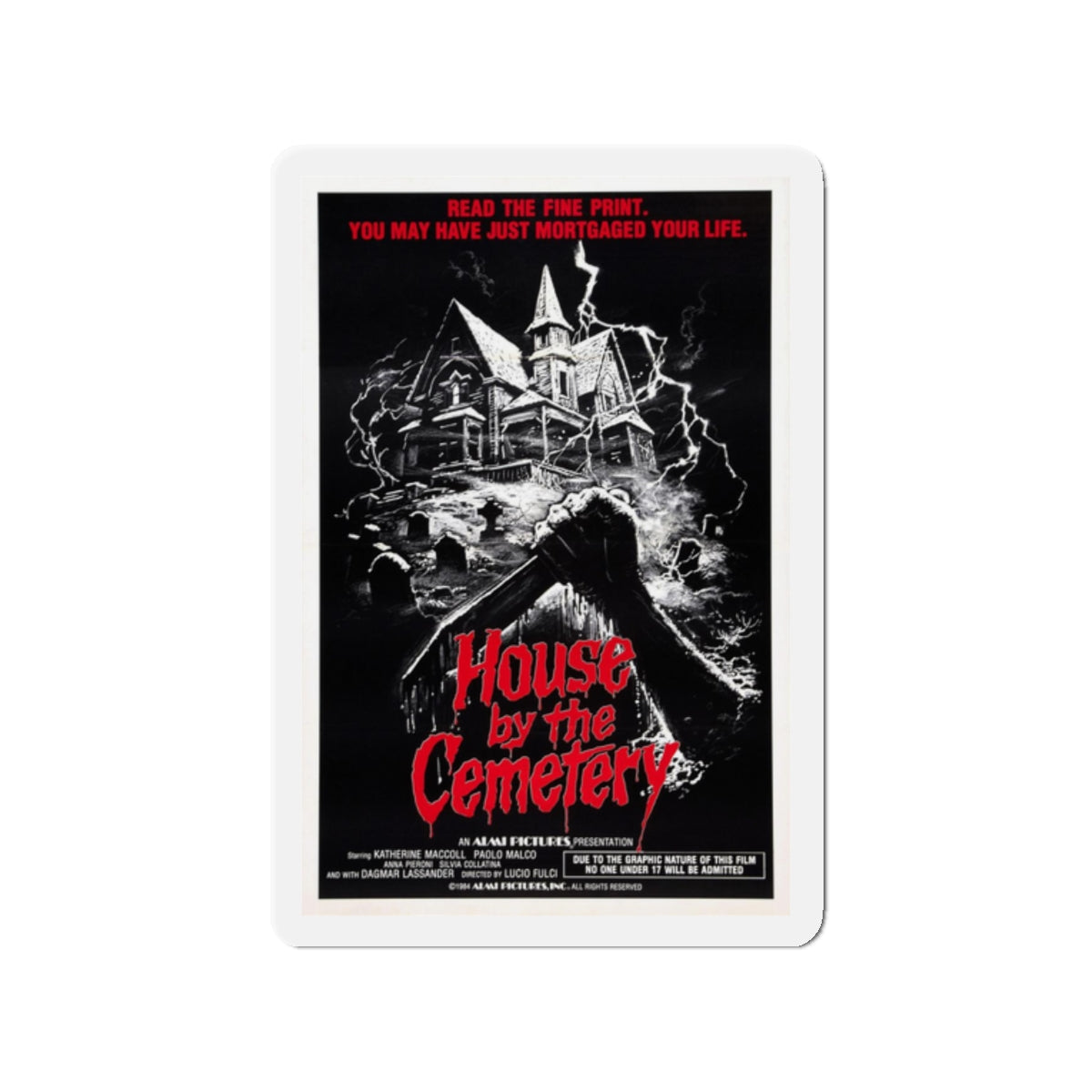 HOUSE BY THE CEMETERY 1981 Movie Poster - Refrigerator Magnet-2" x 2"-The Sticker Space