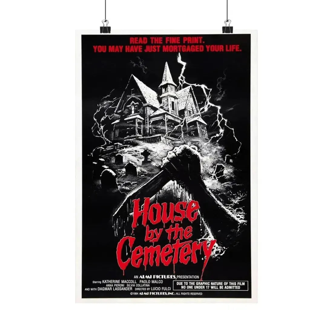 HOUSE BY THE CEMETERY 1981 - Paper Movie Poster 12″ x 18″ Matte - The Sticker Space