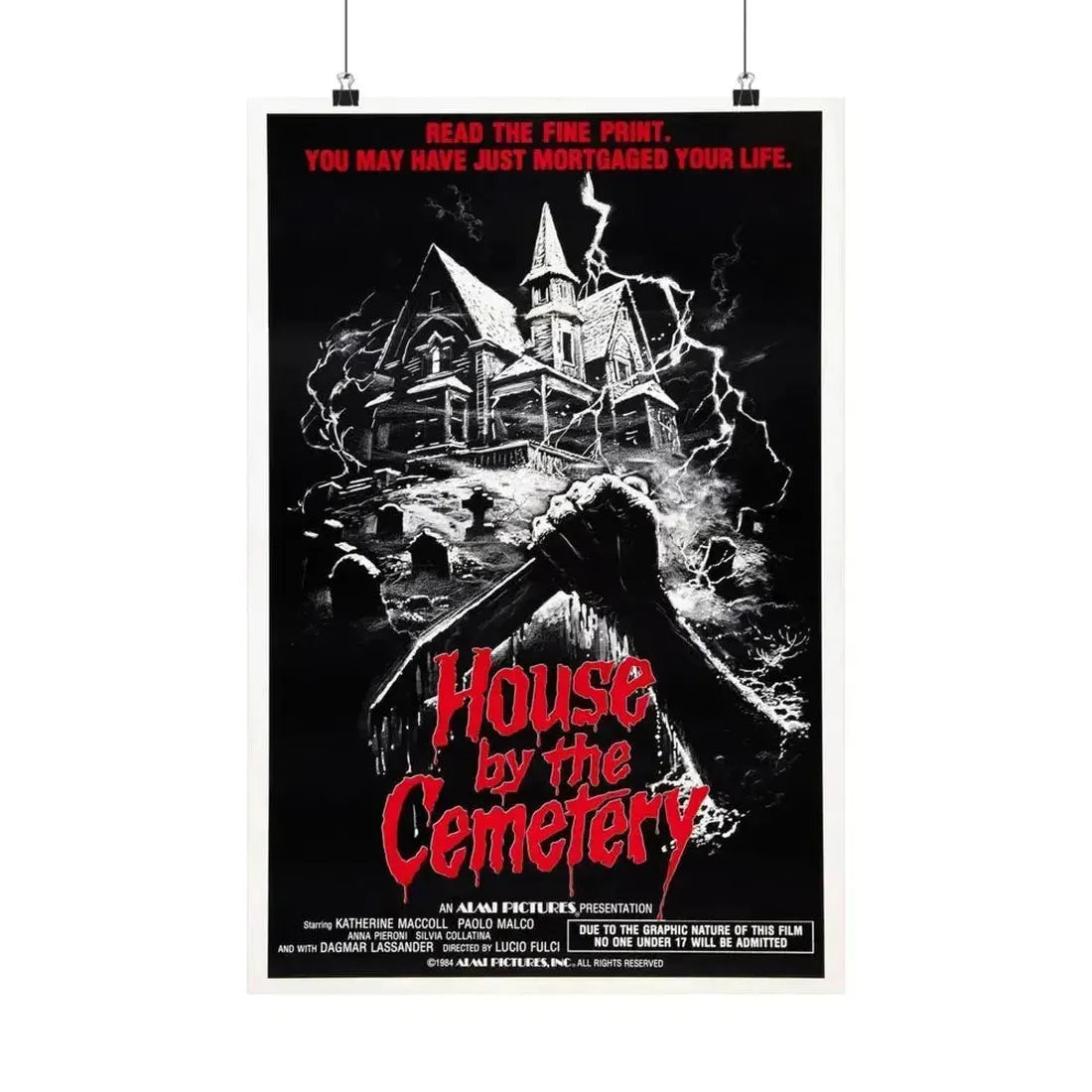 HOUSE BY THE CEMETERY 1981 - Paper Movie Poster 16″ x 24″ Matte - The Sticker Space