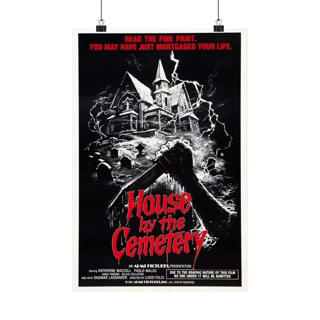 HOUSE BY THE CEMETERY 1981 - Paper Movie Poster - The Sticker Space