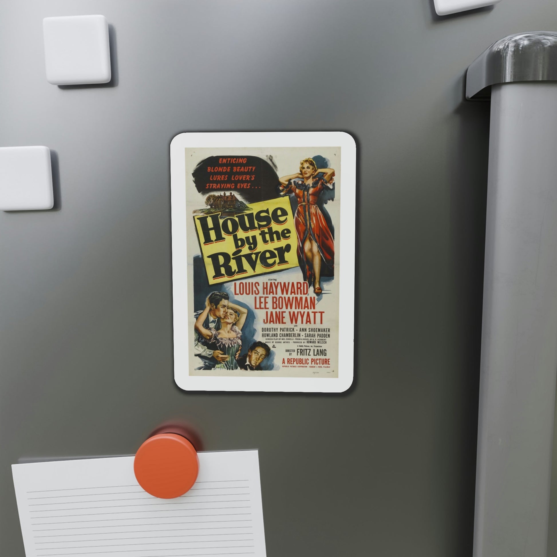 House by the River 1950 Movie Poster Die-Cut Magnet-The Sticker Space