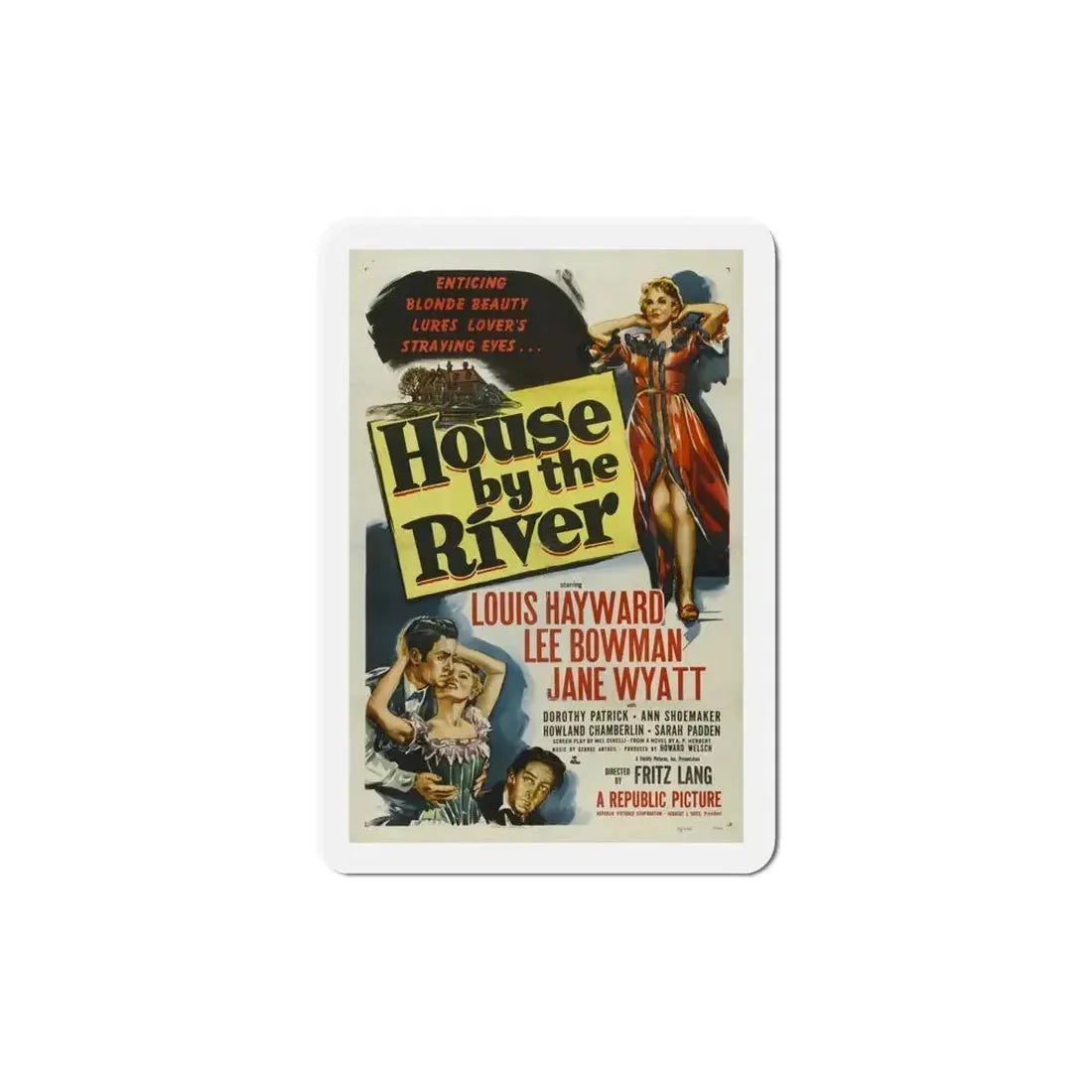 House by the River 1950 Movie Poster Refrigerator Magnet - The Sticker Space