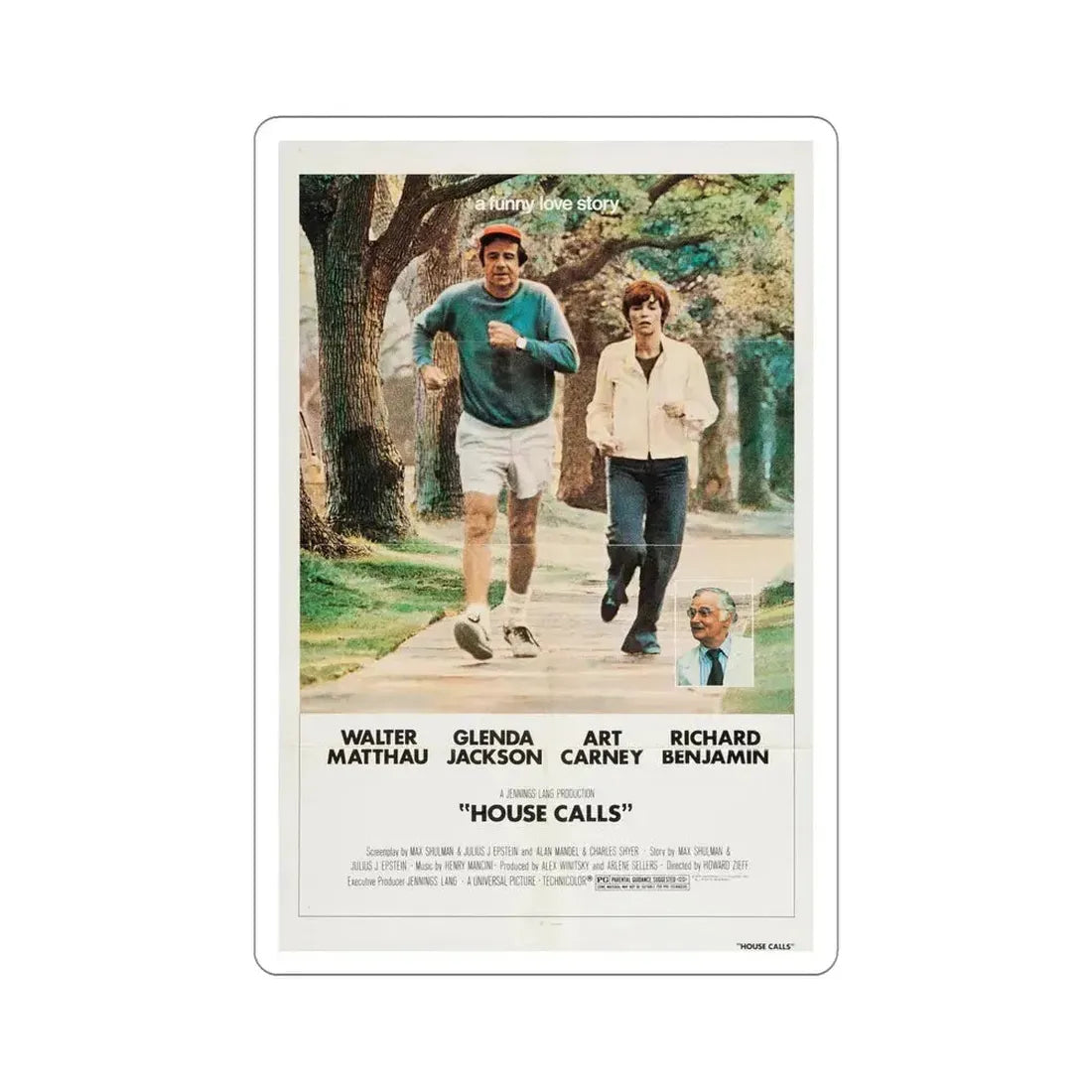 House Calls 1978 Movie Poster STICKER Vinyl Die-Cut Decal 5 Inch - The Sticker Space