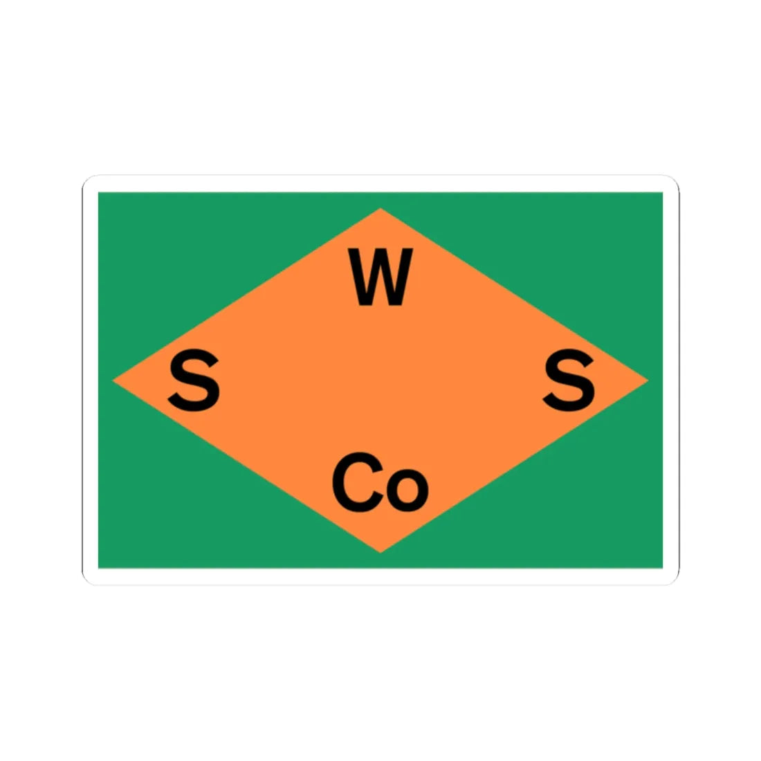 House flag of the Wexford Steamship Company (Ireland) STICKER Vinyl Kiss-Cut Decal 2 Inch White - The Sticker Space