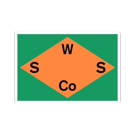 House flag of the Wexford Steamship Company (Ireland) STICKER Vinyl Kiss-Cut Decal 2 Inch White - The Sticker Space