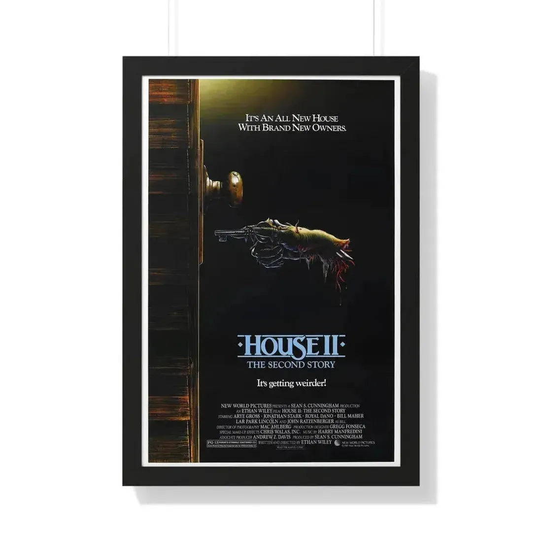 HOUSE II 1987 - Framed Movie Poster 20" x 30" Black - The Sticker Space