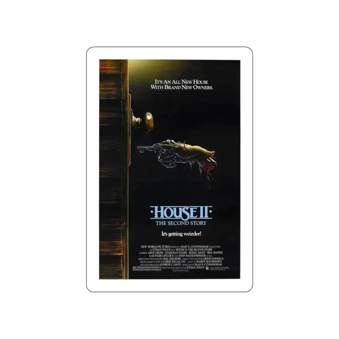HOUSE II 1987 Movie Poster STICKER Vinyl Die-Cut Decal 5 Inch - The Sticker Space