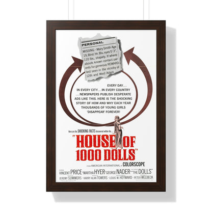 HOUSE OF 1000 DOLLS 1967 - Framed Movie Poster-16″ x 24″-The Sticker Space